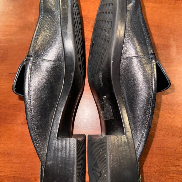 Women's Black Leather Slip-On Clog Mules Comfortable Casual Shoes Size 6 - Picture 6 of 9